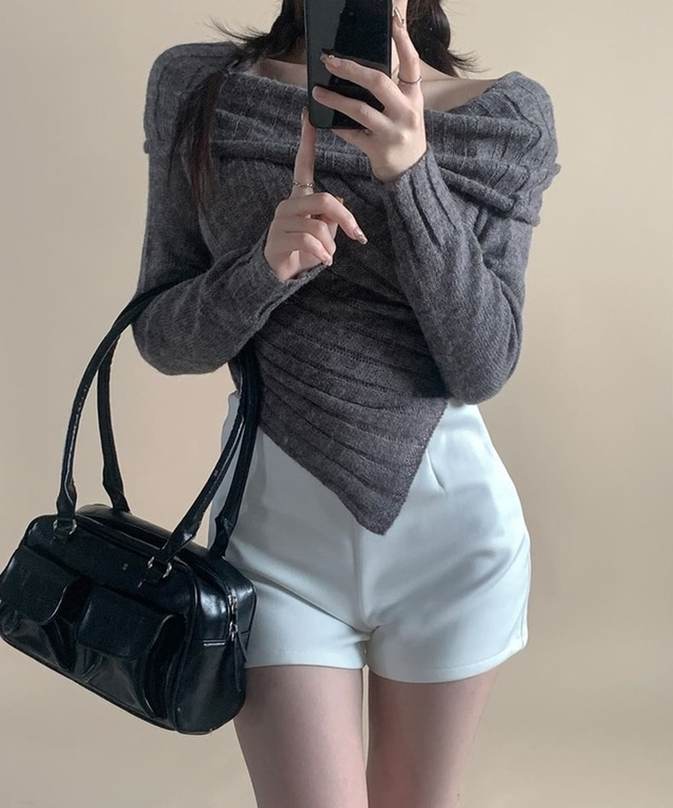 リブアンバランススパンニット GREY