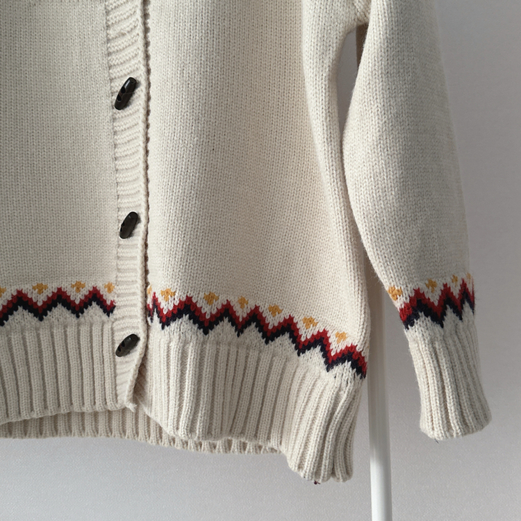 ノルディックフードニットカーディガン