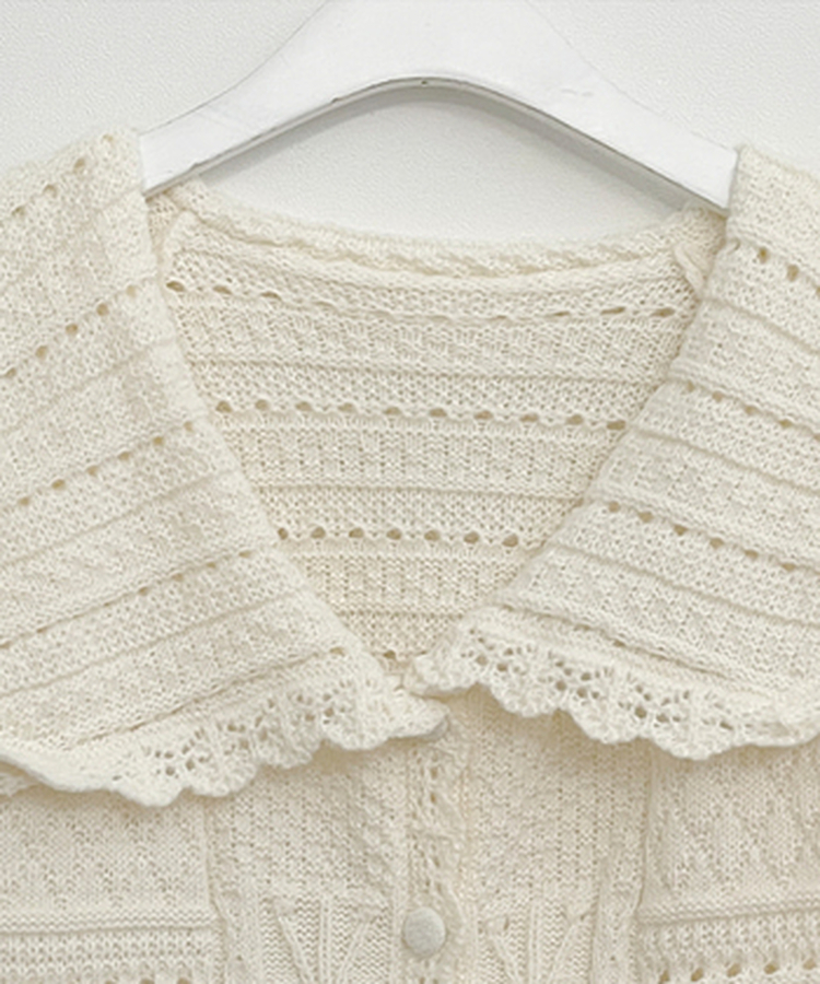 뷰어세일러카라펀칭루즈핏니트가디건