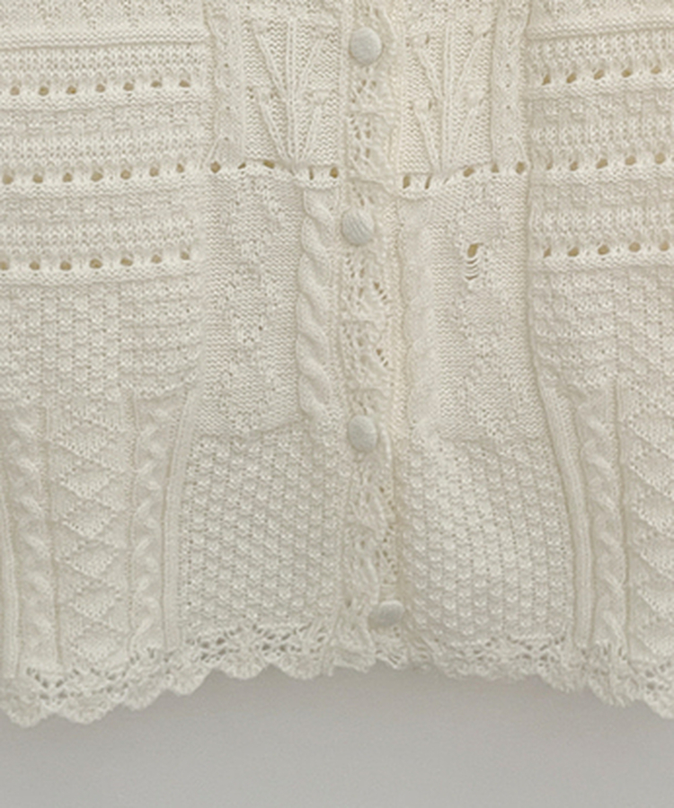 뷰어세일러카라펀칭루즈핏니트가디건