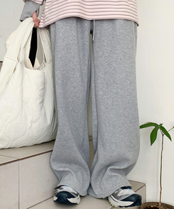 【起毛】サイドスリットバンディングパンツ GREY