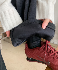 【起毛】サイドスリットバンディングパンツ CHARCOAL