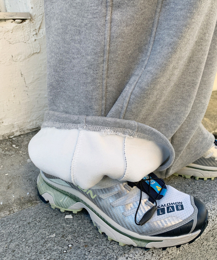 【起毛】サイドスリットバンディングパンツ GREY