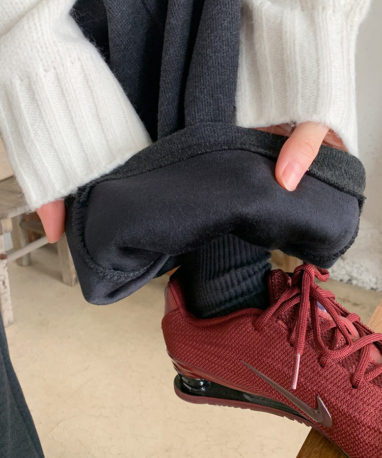 【起毛】サイドスリットバンディングパンツ CHARCOAL