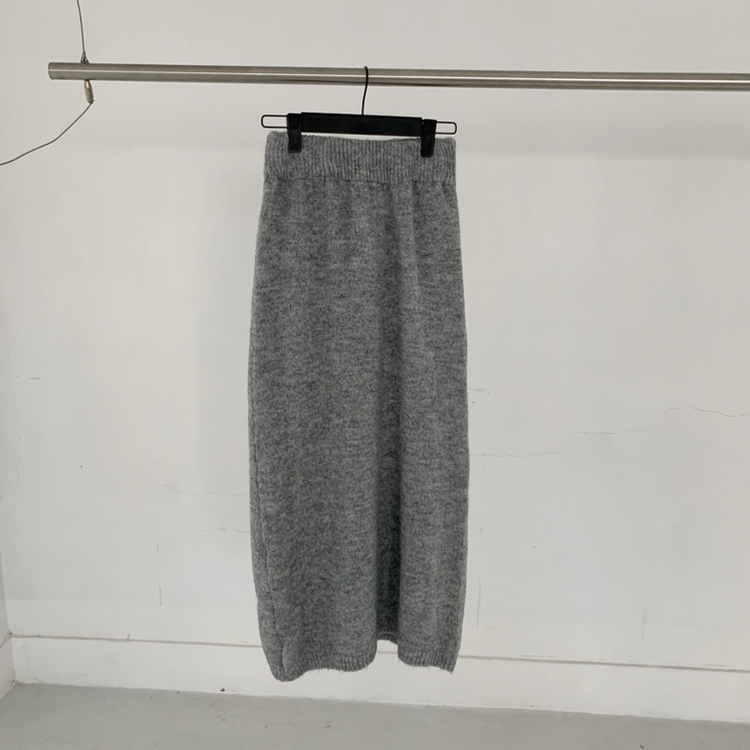 【SET マフラー付き】ストライプニットカーディガン ニットロングスカート