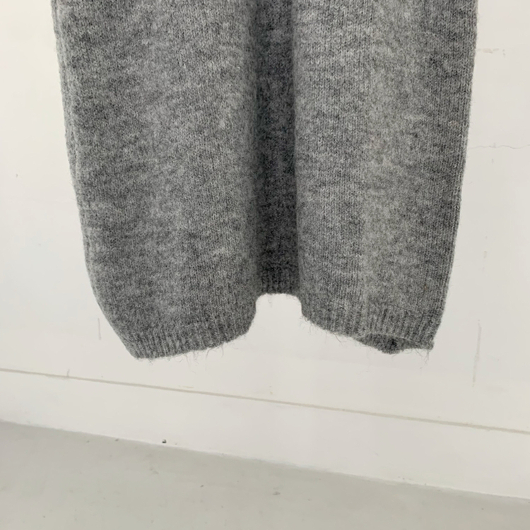 【SET マフラー付き】ストライプニットカーディガン ニットロングスカート