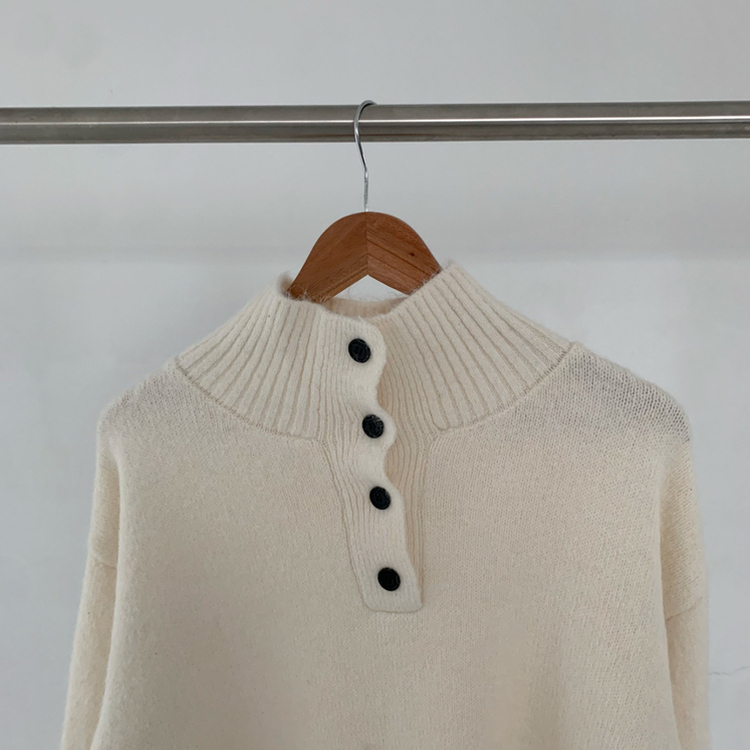 【SET】プチハイネックボタンニット ミニスカート