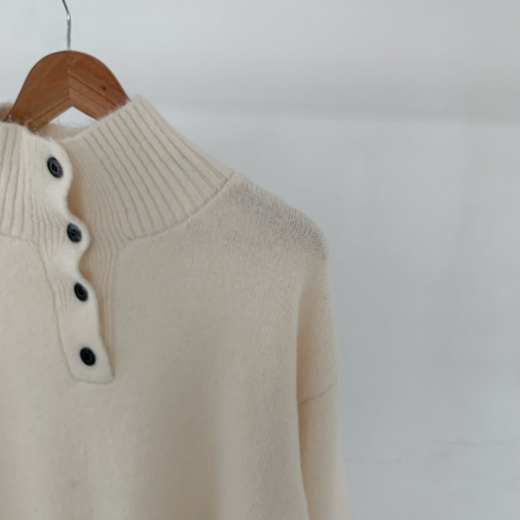 【SET】プチハイネックボタンニット ミニスカート