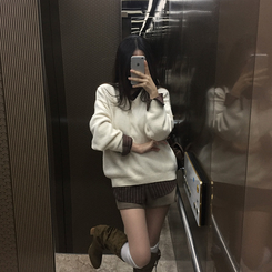 ツートンストライプスエードシャツ BROWN