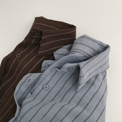 ツートンストライプスエードシャツ