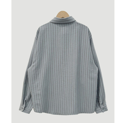 ツートンストライプスエードシャツ