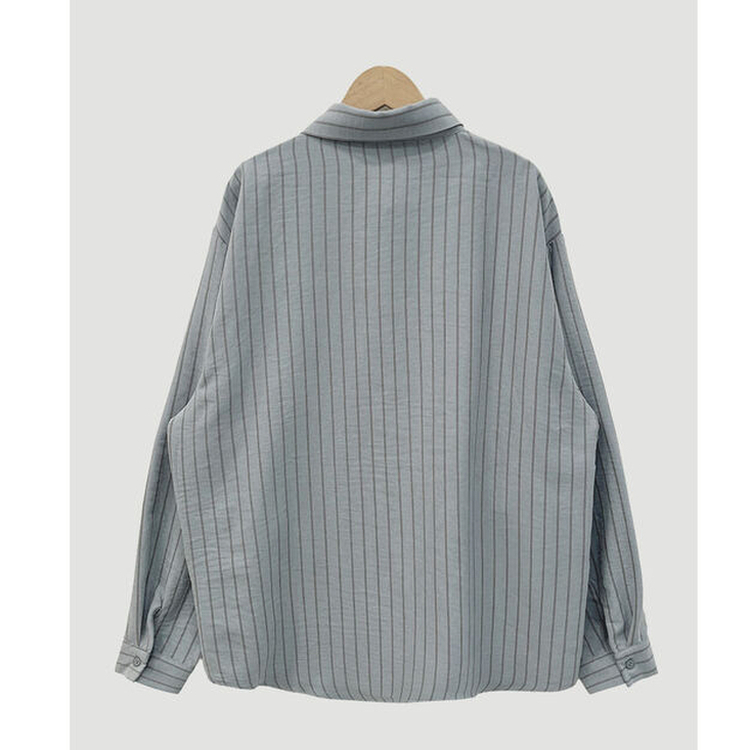 ツートンストライプスエードシャツ