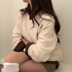 ムードVネックニットニット(9color) OAT BEIGE