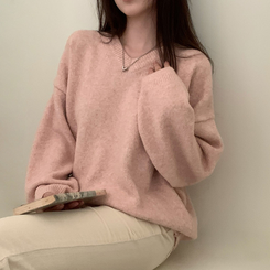 ムードVネックニットニット(9color) PINK