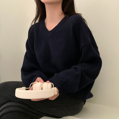 ムードVネックニットニット(9color) DARK NAVY