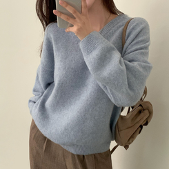 ムードVネックニットニット(9color) SKY BLUE