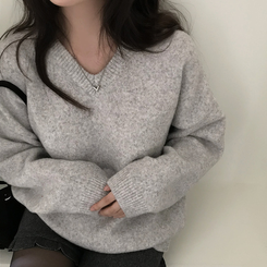 ムードVネックニットニット(9color) LIGHT GRAY