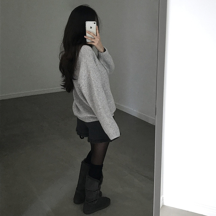 ムードVネックニットニット(9color) LIGHT GRAY