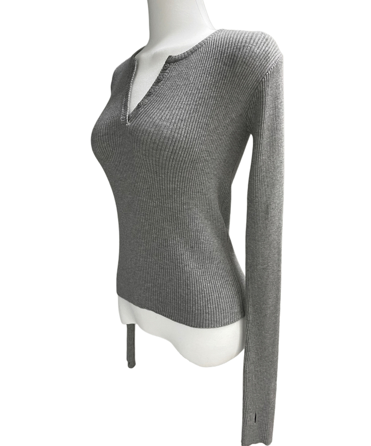 ボタンウォーマーリブスリムニット(5color)