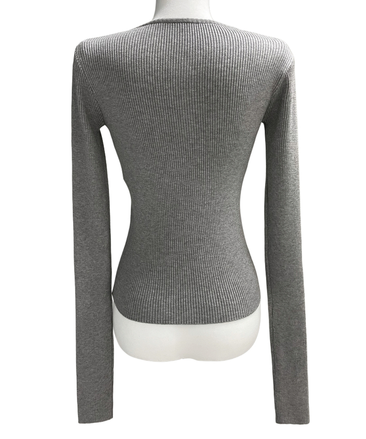 ボタンウォーマーリブスリムニット(5color)