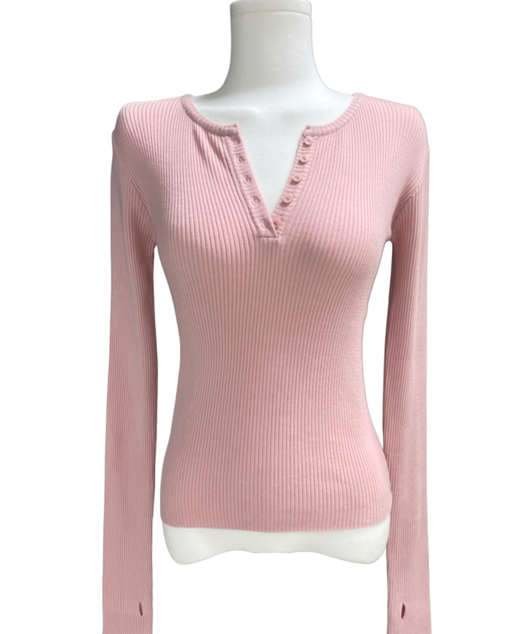 ボタンウォーマーリブスリムニット(5color)