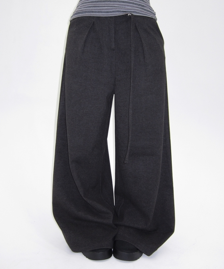 ヘビーウールピンタックスラックスパンツ CHARCOAL