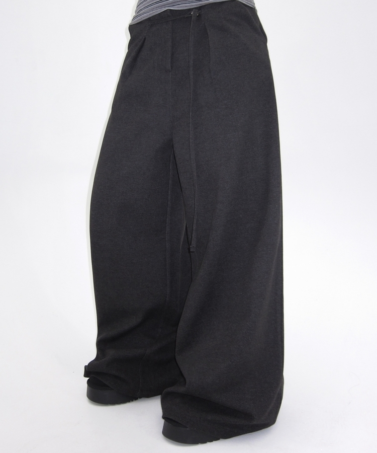 ヘビーウールピンタックスラックスパンツ CHARCOAL