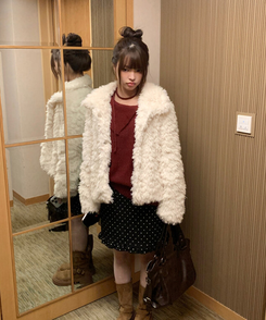 ルオンカラーキルティングファーハーフジャケット IVORY