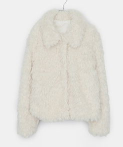 ルオンカラーキルティングファーハーフジャケット