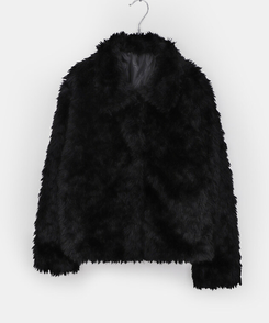 ルオンカラーキルティングファーハーフジャケット