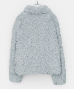 ルオンカラーキルティングファーハーフジャケット