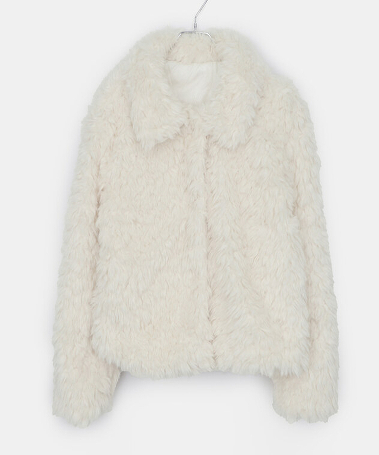 ルオンカラーキルティングファーハーフジャケット