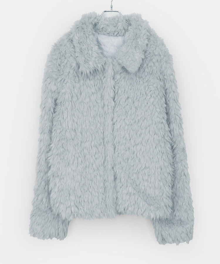 ルオンカラーキルティングファーハーフジャケット