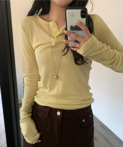 ライスレイヤード長袖Tシャツ(7color) YELLOW