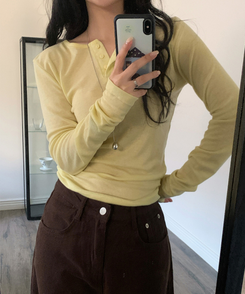 ライスレイヤード長袖Tシャツ(7color) YELLOW