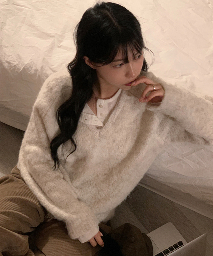 ライスレイヤード長袖Tシャツ(7color) IVORY