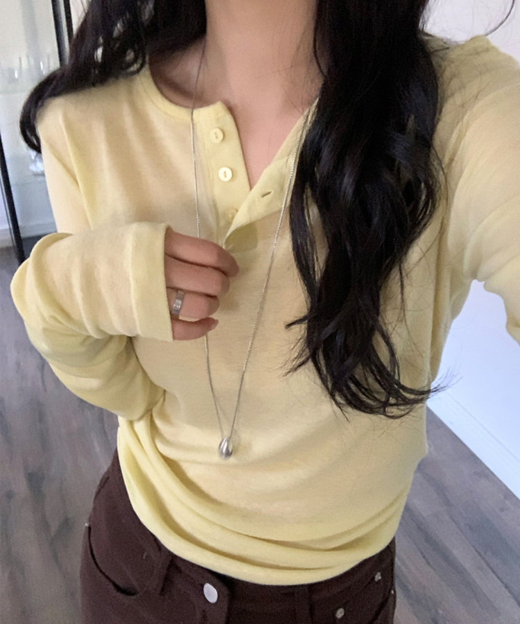 ライスレイヤード長袖Tシャツ(7color) YELLOW