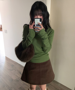 フェリーピーチミニスカート BROWN