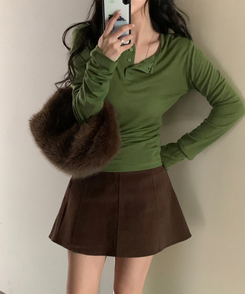 フェリーピーチミニスカート BROWN