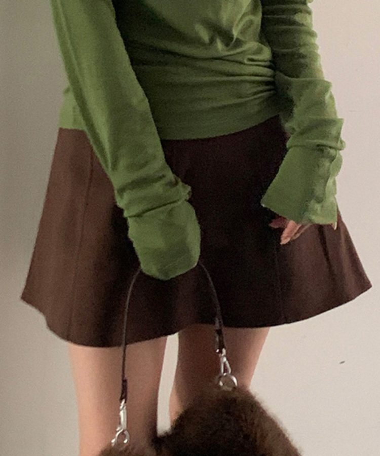 フェリーピーチミニスカート BROWN