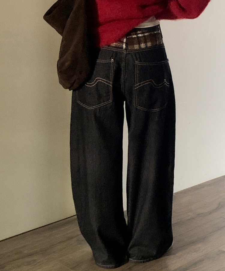 ノンフェードチェックパンツ DEEP DENIM