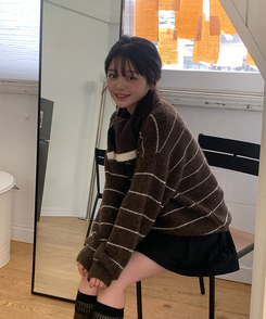 【マフラー付き】マープルニット BROWN