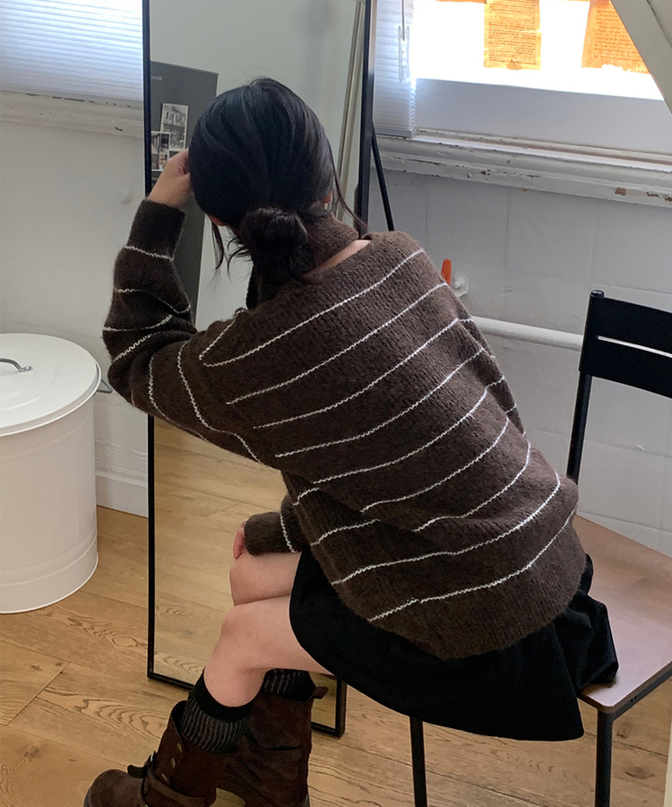 【マフラー付き】マープルニット BROWN