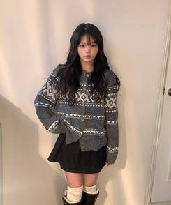 クロスウィービングカーディガン GRAY