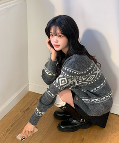 クロスウィービングカーディガン GRAY