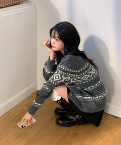 クロスウィービングカーディガン GRAY