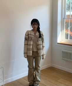 クロスウィービングカーディガン IVORY