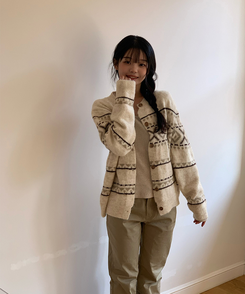 クロスウィービングカーディガン IVORY