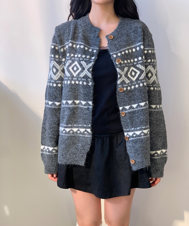 クロスウィービングカーディガン GRAY