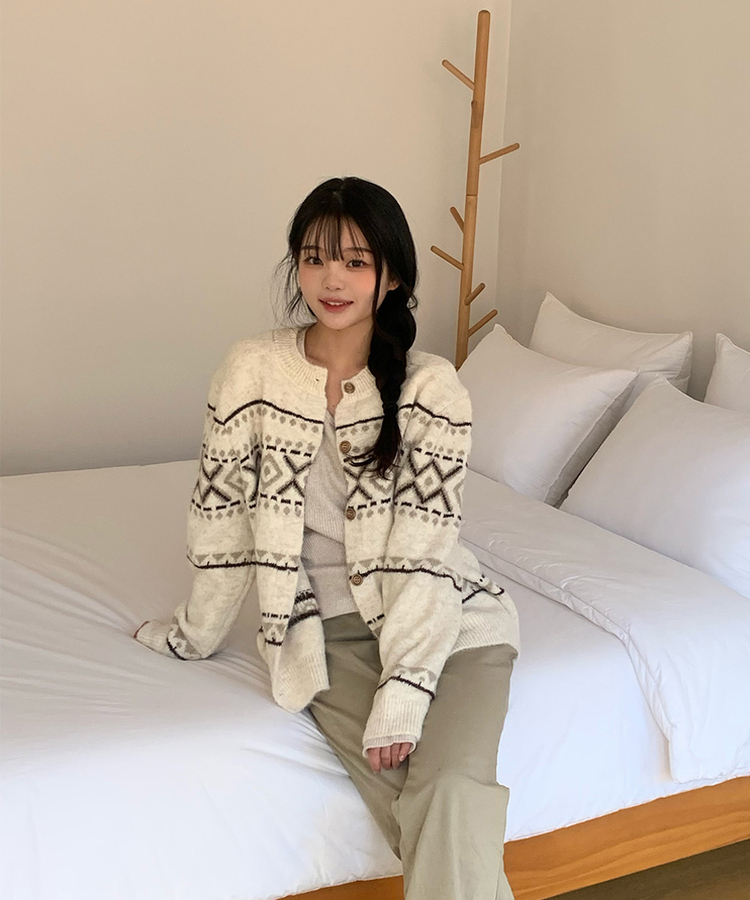 クロスウィービングカーディガン IVORY